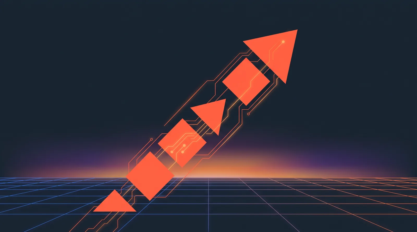 Abstract illustration of an upward growth arrow representing website conversion performance