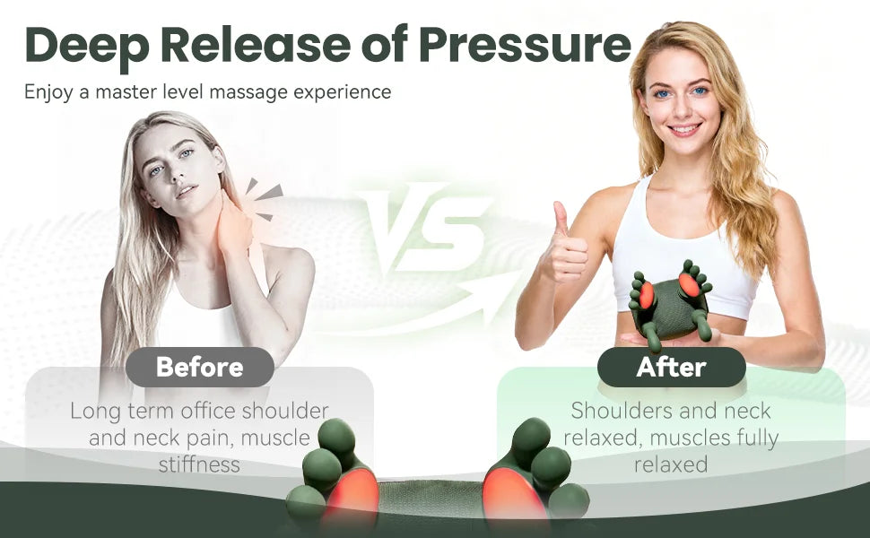 Wireless Shiatsu Neck & Shoulder Massager: 3D Kneading Massage Shawl with Heat