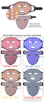 Silicone LED Red Light Therapy Mask (Face & Neck)
