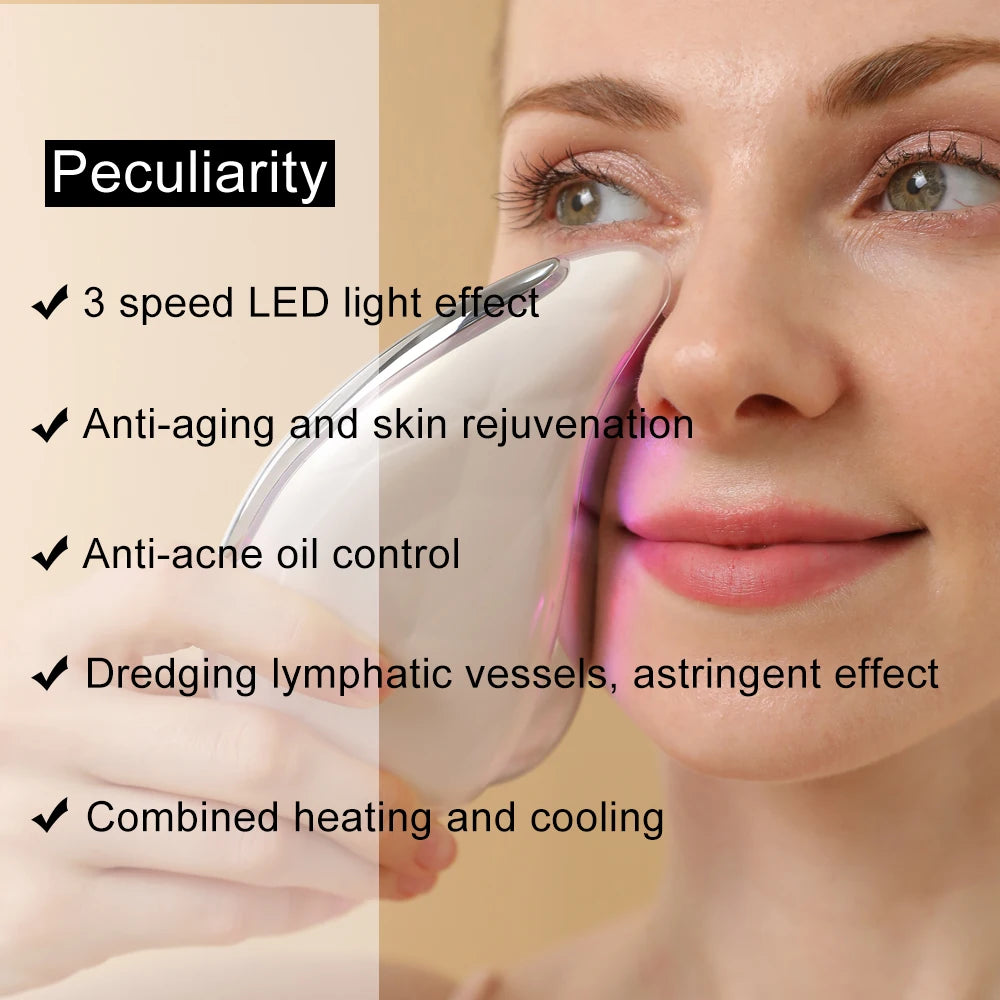 Hot Products Portable Scraping Face Neck Guasha Massager Personal Home Use Electric Heating Gua Sha Board Vibration