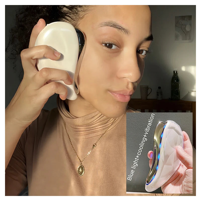 Hot Products Portable Scraping Face Neck Guasha Massager Personal Home Use Electric Heating Gua Sha Board Vibration