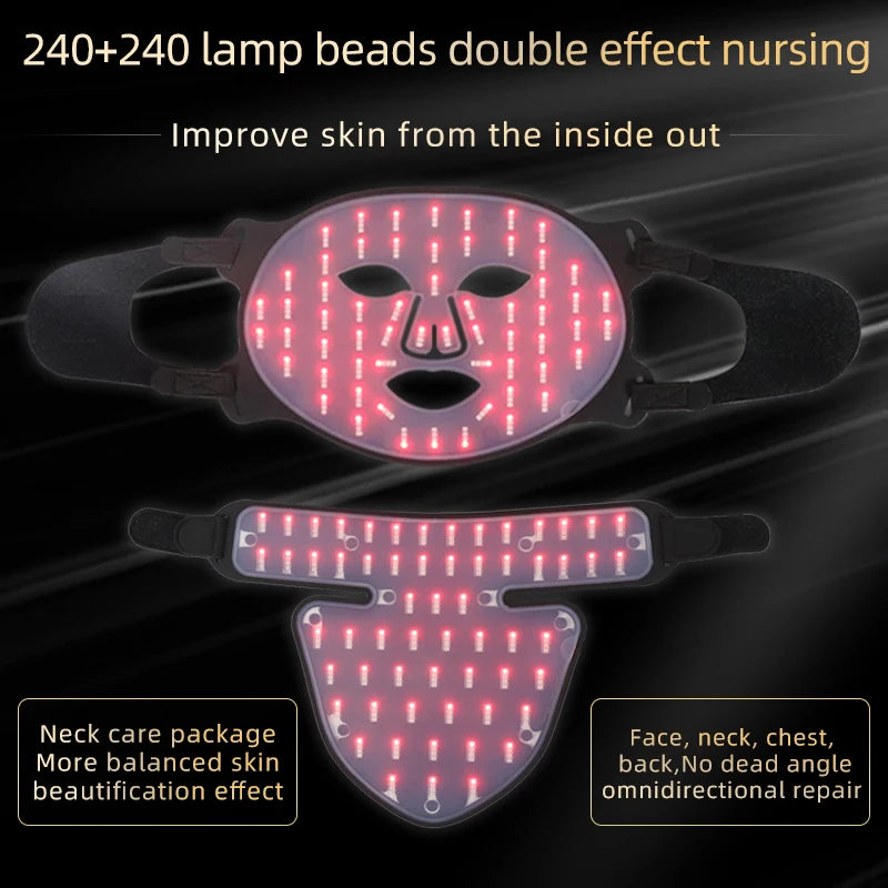 Silicone LED Red Light Therapy Mask (Face & Neck)