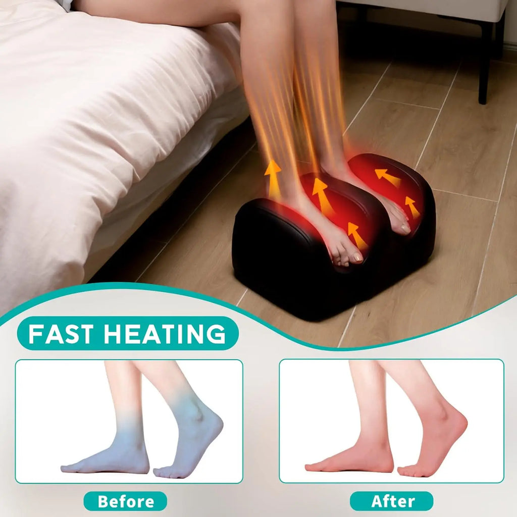 Masgre Electric Foot Massager Machine with Heat Shiatsu Kneading Feet Calf Massagers for Relaxation Plantar Fasciitis Remoted