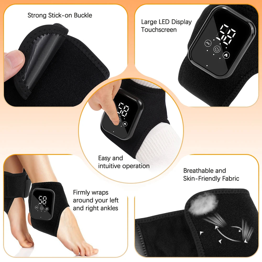 Ankle Massager | Foot Massager Hot Compress | Vibration Massage Joint Protection