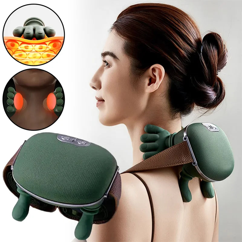 Wireless Shiatsu Neck & Shoulder Massager: 3D Kneading Massage Shawl with Heat