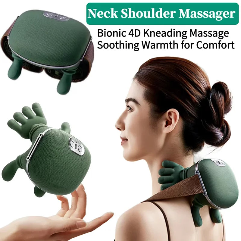 Wireless Shiatsu Neck & Shoulder Massager: 3D Kneading Massage Shawl with Heat